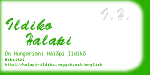 ildiko halapi business card